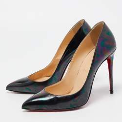Pre Owned Christian Louboutin Multicolor Iridescent Leather Pigalle Follies Pumps Size 37.5