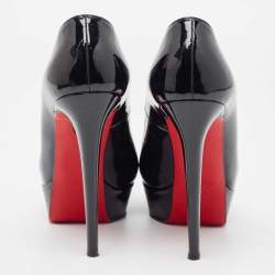 Pre Owned Christian Louboutin Black Patent Leather Bianca Pumps Size 37.5