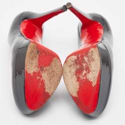 Pre Owned Christian Louboutin Black Patent Leather Bianca Pumps Size 37.5