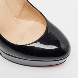 Pre Owned Christian Louboutin Black Patent Leather Bianca Pumps Size 37.5