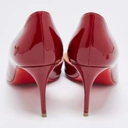 مملوكة مسبقًا Christian Louboutin Burgundy Patent Leather Iriza Pumps Size 39