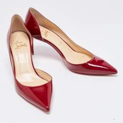مملوكة مسبقًا Christian Louboutin Burgundy Patent Leather Iriza Pumps Size 39