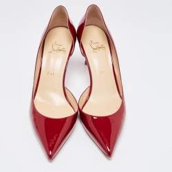 مملوكة مسبقًا Christian Louboutin Burgundy Patent Leather Iriza Pumps Size 39