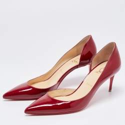 مملوكة مسبقًا Christian Louboutin Burgundy Patent Leather Iriza Pumps Size 39