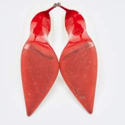 Pre Owned Christian Louboutin White Patent Leather So Kate Pumps Size 39.5