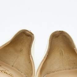 Pre Owned Christian Louboutin Cream Leather And Net Pumps Size 39