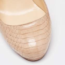 Christian Louboutin Beige Water Snake New Simple Pumps Size 39.5