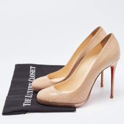 Christian Louboutin Beige Water Snake New Simple Pumps Size 39.5