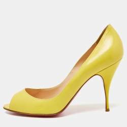 Christian Louboutin Yellow Leather Maryl Pumps Size 38.5