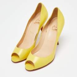 Christian Louboutin Yellow Leather Maryl Pumps Size 38.5