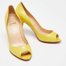 Christian Louboutin Yellow Leather Maryl Pumps Size 38.5