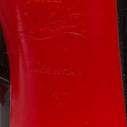 Pre Owned Christian Louboutin Black Patent Leather Very Prive Pumps Size 37