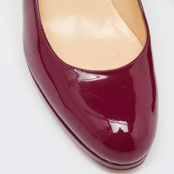 Pre Owned Christian Louboutin Purple Patent Leather New Simple Pumps Size 38