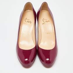 Pre Owned Christian Louboutin Purple Patent Leather New Simple Pumps Size 38