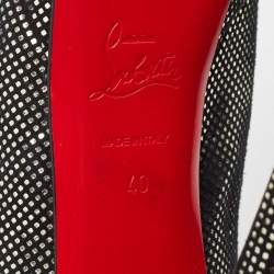 Pre Owned Christian Louboutin Two Tone Laminated Suede Lady Peep Pumps Size 40