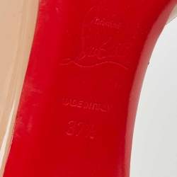 Pre Owned Christian Louboutin Beige Patent Iriza Pumps Size 37.5
