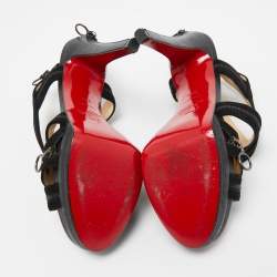 مملوكة مسبقًا Christian Louboutin Black Suede Rodita Sandals Size 36.5