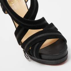 مملوكة مسبقًا Christian Louboutin Black Suede Rodita Sandals Size 36.5