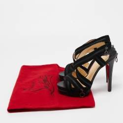 مملوكة مسبقًا Christian Louboutin Black Suede Rodita Sandals Size 36.5