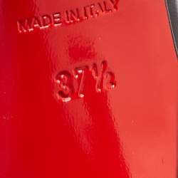 Pre Owned Christian Louboutin Black Leather and Mesh Miluna Slingback Pumps Size 37.5