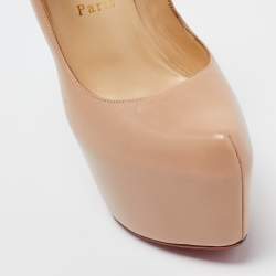 Pre Owned Christian Louboutin Beige Leather Lady Daf  Pumps Size 36.5