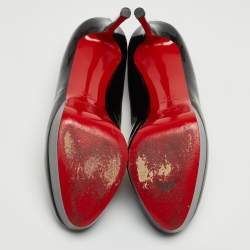 Pre Owned Christian Louboutin Black Patent Leather Bianca Platform Pumps Size 39.5