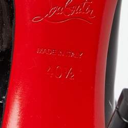 Pre Owned Christian Louboutin Black Patent Leather Pointed Toe Pumps Size 40.5