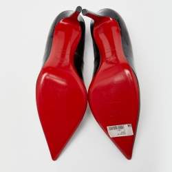 Pre Owned Christian Louboutin Black Patent Leather Pointed Toe Pumps Size 40.5