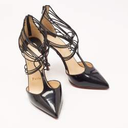 Pre Owned Christian Louboutin Black Patent Confusa Sandals Size 36