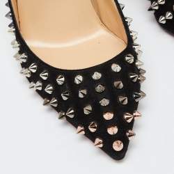 Christian Louboutin Black Suede Pigalle Follies Spike Pumps Size 38