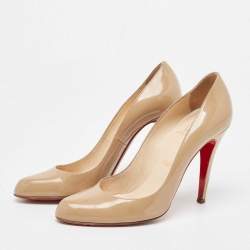 Christian Louboutin Beige Patent Simple Pumps Size 38.5