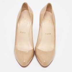 Christian Louboutin Beige Patent Simple Pumps Size 38.5