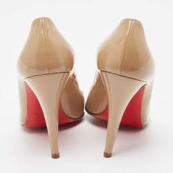 Christian Louboutin Beige Patent Simple Pumps Size 38.5