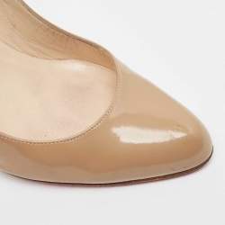 Christian Louboutin Beige Patent Simple Pumps Size 38.5