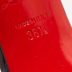 Pre Owned Christian Louboutin Black Leather and PVC Nosy Spikes Sandals Size 38.5