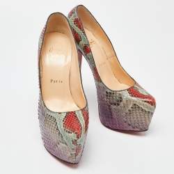 Christian Louboutin Multicolor Python Daffodile Pumps Size 37