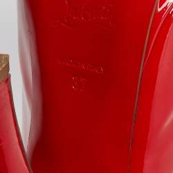 Christian Louboutin Red Patent Leather Madame Mouse Slingback Sandals Size 37