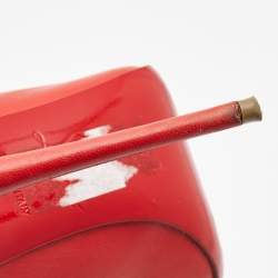 Pre Owned Christian Louboutin Red Leather So Kate Pointed Toe Pumps Size 37
