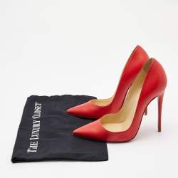 Pre Owned Christian Louboutin Red Leather So Kate Pointed Toe Pumps Size 37