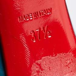 Pre Owned Christian Louboutin Teal Patent Leather So Kate Pumps Size 37.5