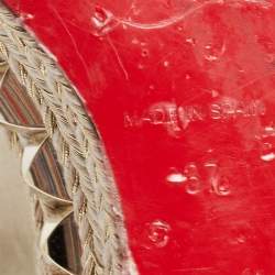 Pre Owned Christian Louboutin Gold Leather Cataclou Wedge Sandals Size 37