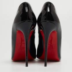 Pre Owned Christian Louboutin Black Patent So Kate Pumps Size 37