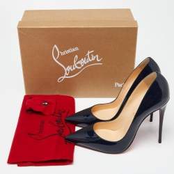 Pre Owned Christian Louboutin Blue Patent Leather So Kate Pumps Size 39.5 