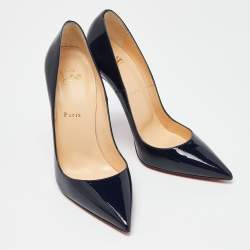 Pre Owned Christian Louboutin Blue Patent Leather So Kate Pumps Size 39.5 