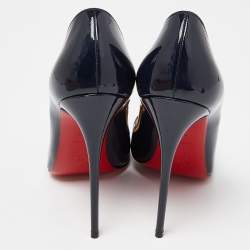 Pre Owned Christian Louboutin Blue Patent Leather So Kate Pumps Size 39.5 