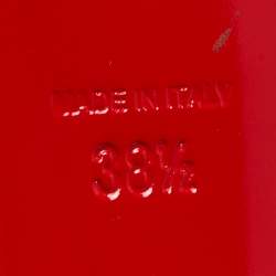 Pre Owned Christian Louboutin Beige Patent Leather Palais Royal Peep Toe Platform Pumps Size 38.5