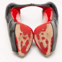 Pre Owned حذاء كعب عالي كريستيان لوبوتان فيري بريف جلد أسود لامع مقاس 40