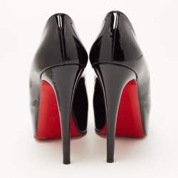 Pre Owned حذاء كعب عالي كريستيان لوبوتان فيري بريف جلد أسود لامع مقاس 40