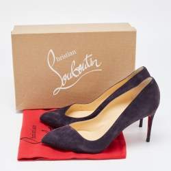 Pre Owned Christian Louboutin Plum Suede Corneille Pumps Size 39