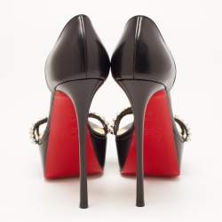 Christian Louboutin Black Leather So Spike Alta Sandals Size 38